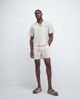 Aray Aray camp collar beach shirt in beige khaki stripe-Neutral - 2