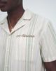 Aray Aray camp collar beach shirt in beige khaki stripe-Neutral - 3