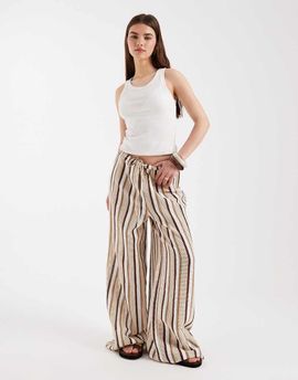 Aray Aray crochet beach pants in brown stripes