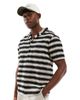 Aray Aray crochet short sleeve beach shirt in monochrome-Multi - 1