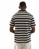 Aray Aray crochet short sleeve beach shirt in monochrome-Multi - 3