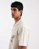Aray Aray embroidered camp collar beach shirt in beige-Neutral - 4