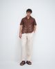 Aray Aray embroidered camp collar beach shirt in brown - 1