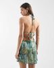 Aray Aray halterneck sheer beach mini dress in turquoise paisley print-Blue - 2