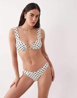 Aray Aray polka dot bralette bikini set in white