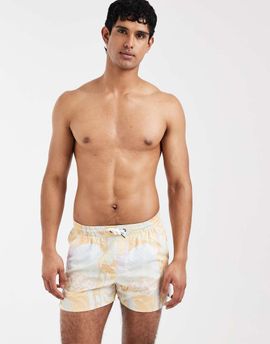 Aray Aray seascape print swim shorts in orange multi