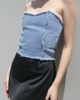 ARC ARC Vintage Reworked Denim Bustier Top in Tinted Denim, Women's at Urban Outfitters - 1