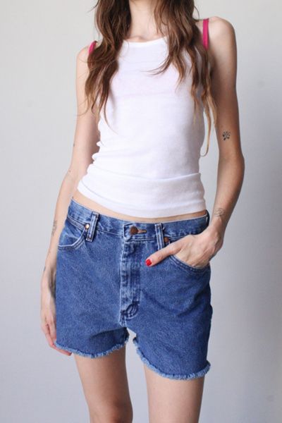 ARC ARC Vintage Wrangler Cut Off Denim Short in Tinted Denim, Women's at Urban Outfitters