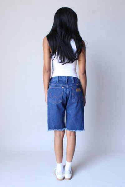 ARC ARC Vintage Wrangler Cut Off Long Line Denim Short in Tinted Denim, Women's at Urban Outfitters
