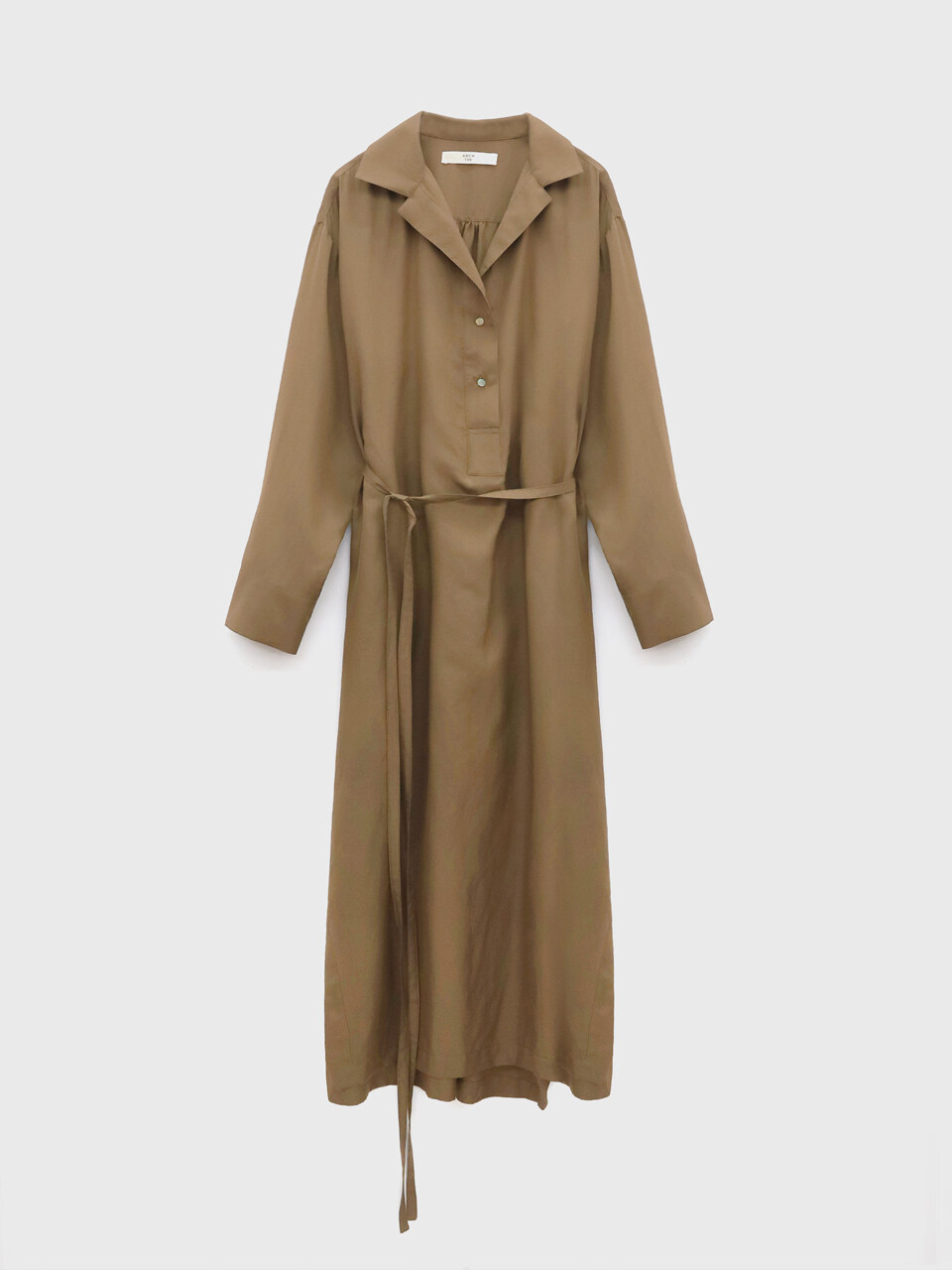 Arch The Open Collar Cotton-silk Dress _  Beige