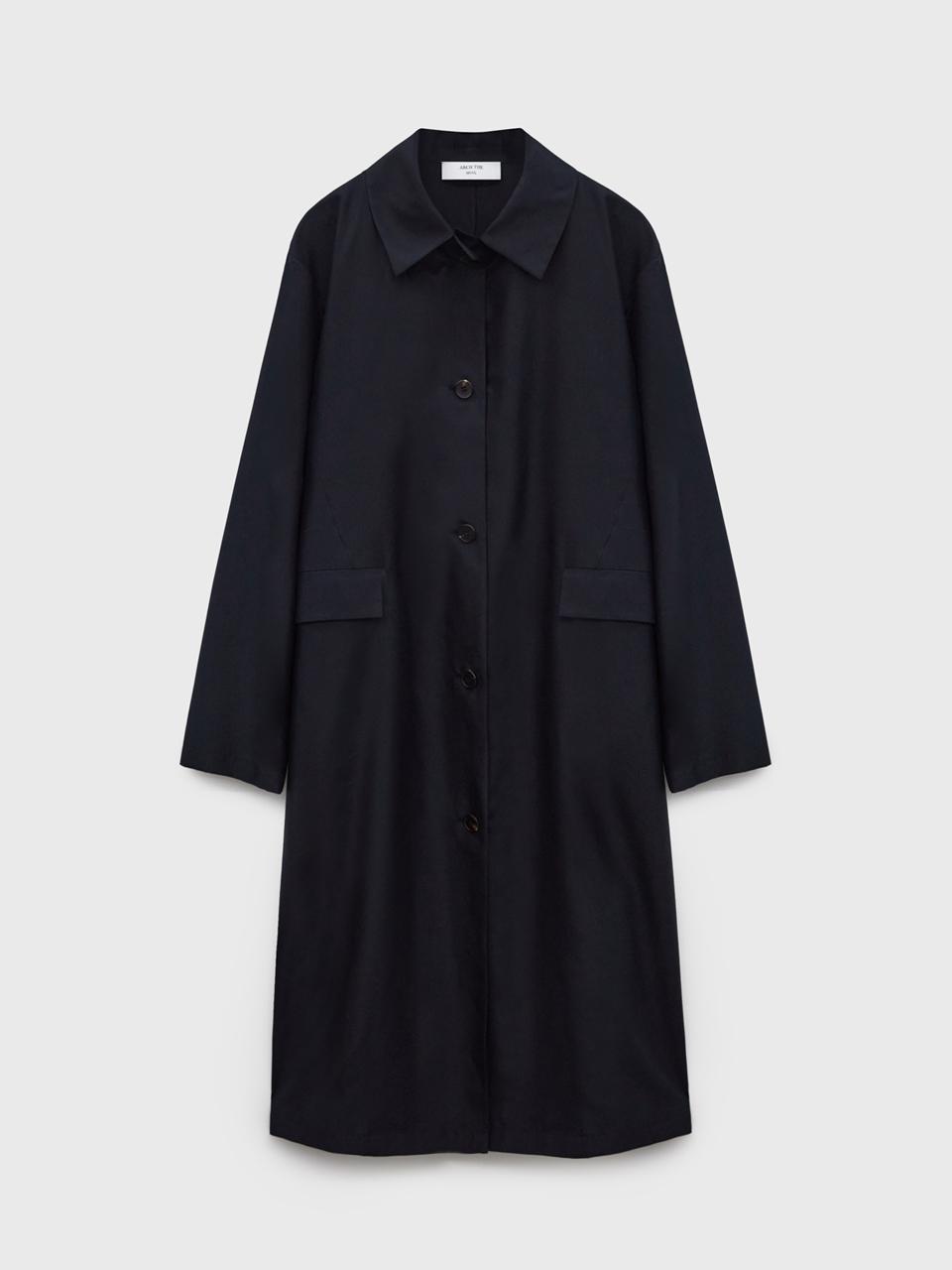 Arch The Silk Stan Collar Coat - Navy