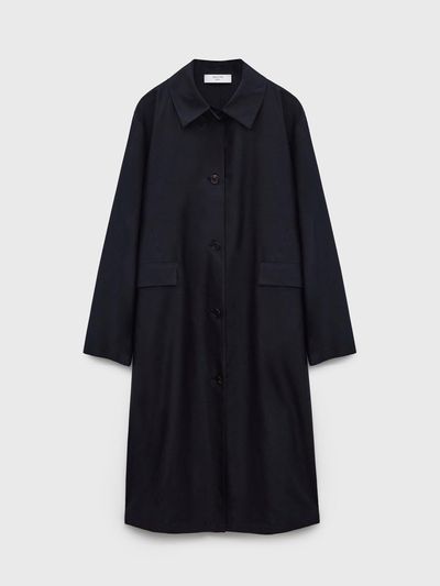 Arch The Silk Stan Collar Coat - Navy