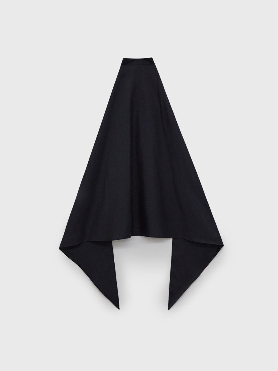 Arch The Two Layers Scarf Blouse In Silk - Black