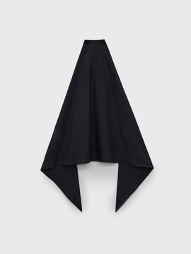 Arch The Two Layers Scarf Blouse In Silk - Black