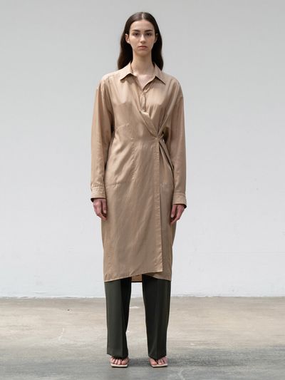 Arch The Wide Cotton-silk Dress _ Beige