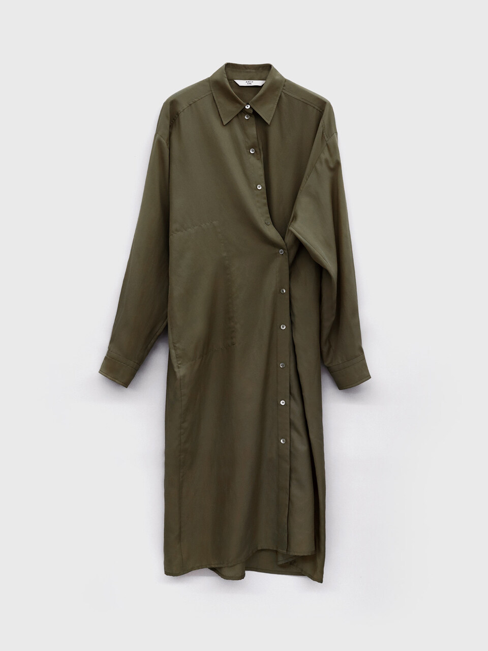 Arch The Wide Cotton-silk Dress _ Khaki