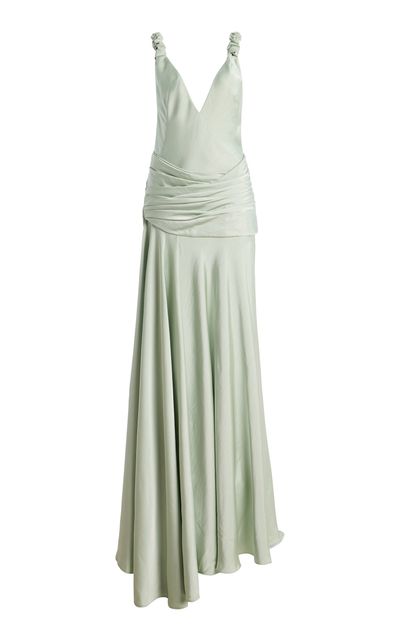Arcina Ori Arcina Ori Madalena Ruffled Satin Maxi Dress