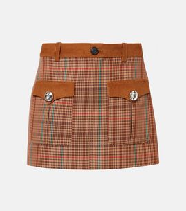 Area Area Checked wool-blend miniskirt