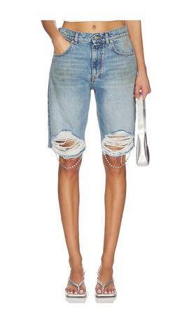 AREA AREA Crystal Fray Jean Short