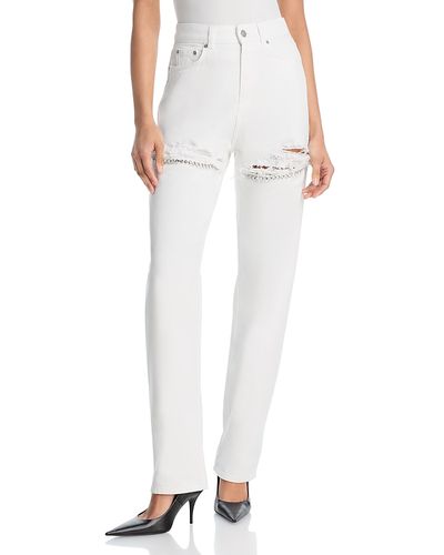 Area Area Crystal Fray Slit Jeans