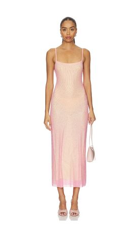 AREA AREA Crystal Hotfix Cami Dress