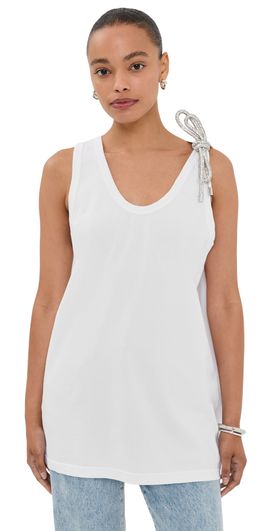 AREA AREA Crystal Knot Tank Top White