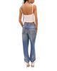 Area Area Crystal Knot Tie Hem Jeans in Medium Blue - 2