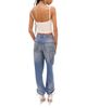 Area Area Crystal Knot Tie Hem Jeans in Medium Blue - 5