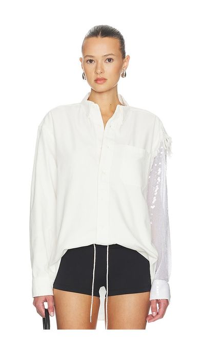 AREA AREA Deconstructed Sequin Oxford Shirt