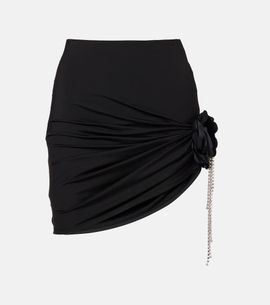 Area Area Draped embellished jersey miniskirt