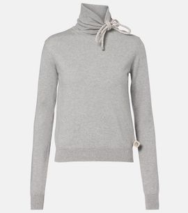 Area Area Embellished cotton and cashmere turtleneck sweater