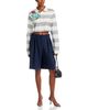 Area Area Embroidered Flower Rugby Stripe Crop Polo - 2