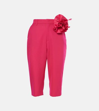 Area Area Floral-appliquÃ© wool capri pants