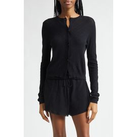 Area Area Girly Crystal Rib Cotton Cardigan