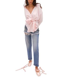 Area Area Satin Knot Oxford Shirt