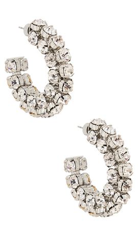 AREA AREA Small Crystal Hoop Earrings
