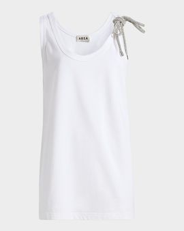 AREA Crystal Knot Oversized Tank Top