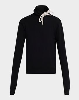 AREA Crystal Knot Turtleneck Cashmere Sweater