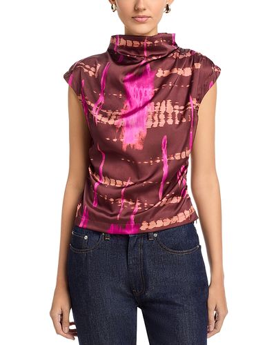 Area Stars Area Stars Avery Satin Print Top