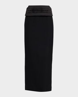 AREA Tuxedo Maxi Column Skirt