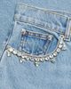 Area Women's Crystal Heart Mid-Rise Straight Jeans - 7