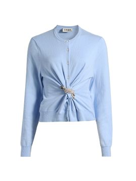 Area Women's Crystal Knot Cotton-Cashmere Cardigan