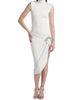 Area Women's Crystal Knot Draped Midi-Dress - 2