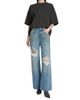 AREA Women's Embellished Fray Relaxed Jeans - 2