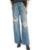 AREA Women's Embellished Fray Relaxed Jeans - 3