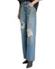 AREA Women's Embellished Fray Relaxed Jeans - 4