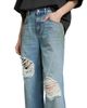 AREA Women's Embellished Fray Relaxed Jeans - 6