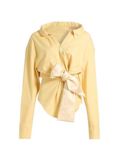 Area Women's Satin-Knotted Cotton Oxford Shirt