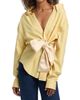 Area Women's Satin-Knotted Cotton Oxford Shirt - 3