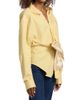 Area Women's Satin-Knotted Cotton Oxford Shirt - 4